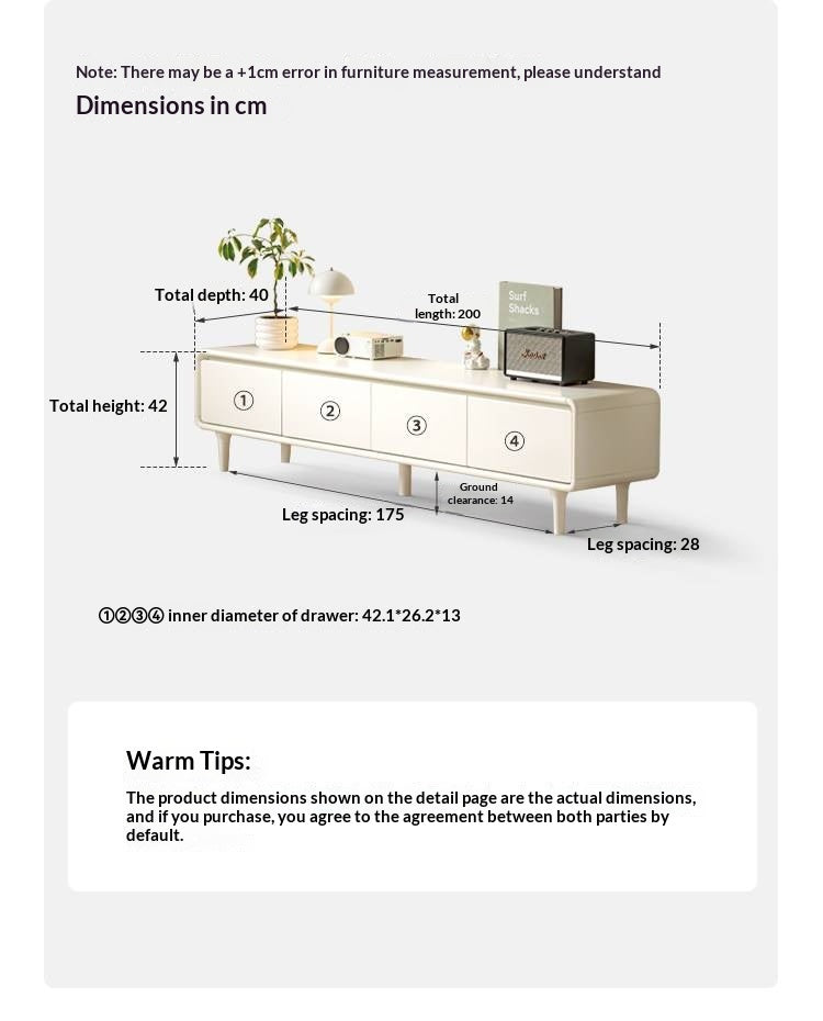 Solid RubberWood French Cream Style TV Cabinet.