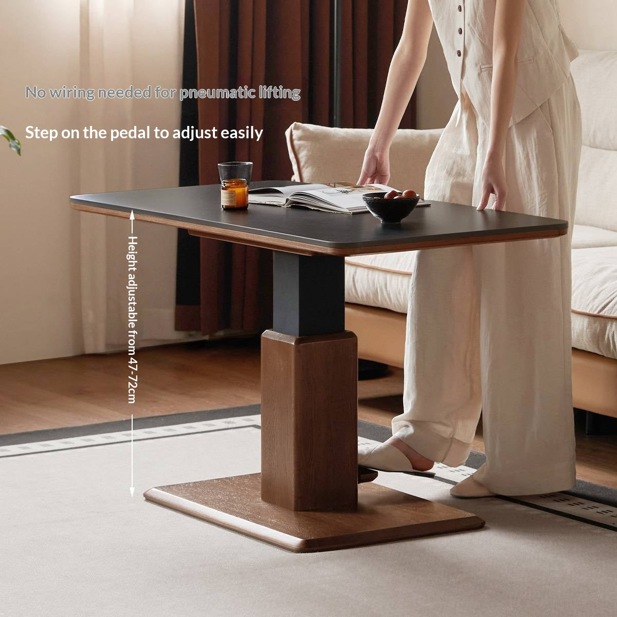 Oak Solid Wood Lifting Coffee Table