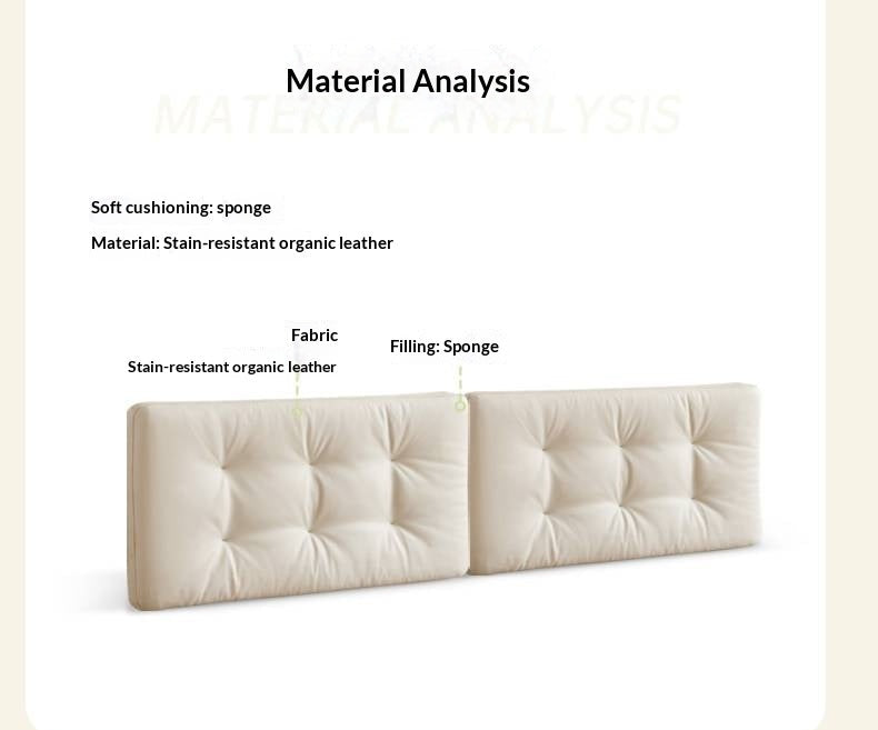 Headboard Backrest Cushion with Creamy White Leather