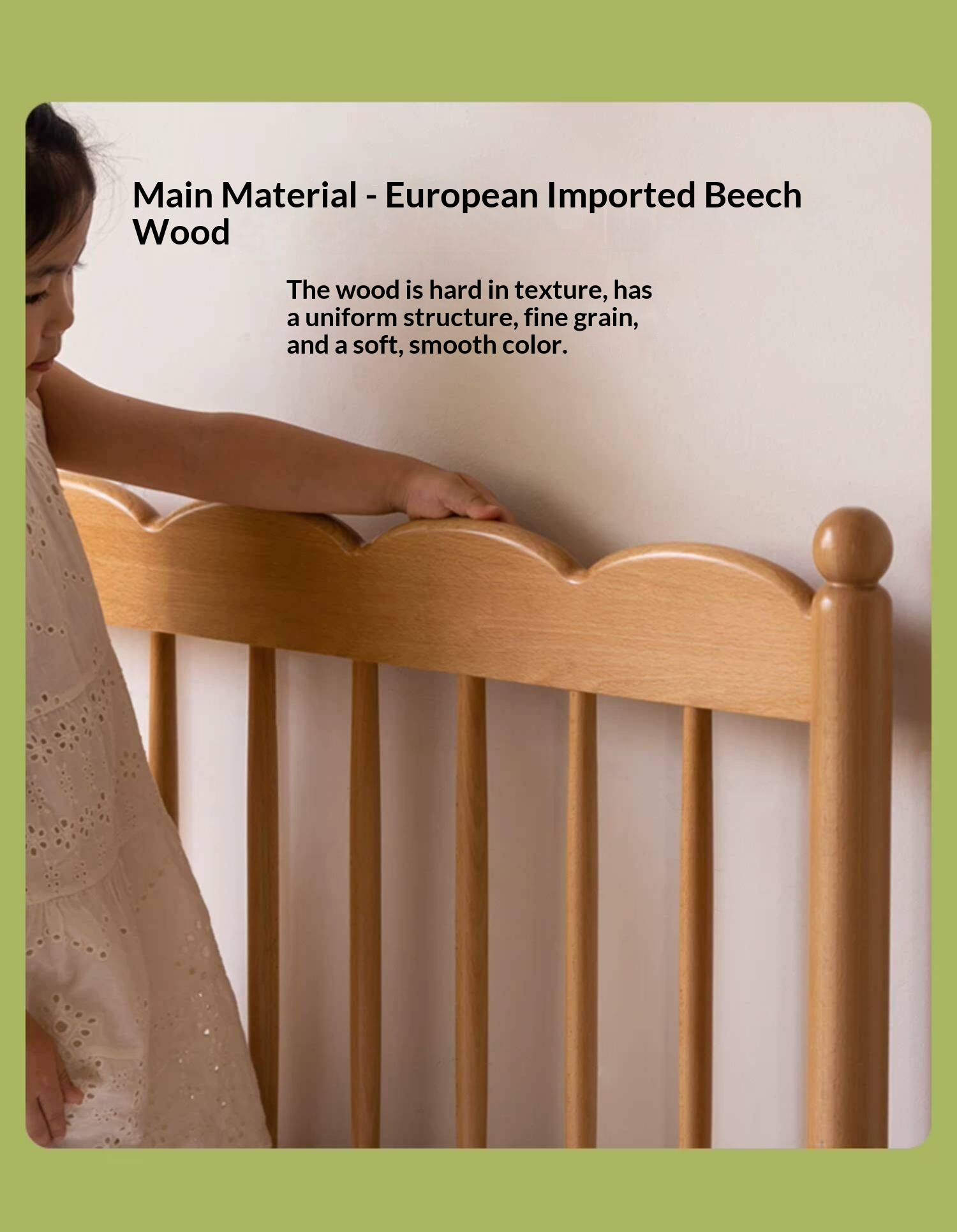 Oak,  Beech Solid Wood Children's Bed