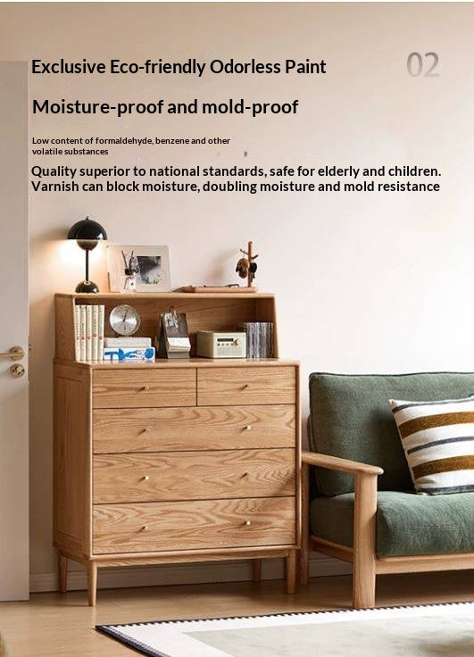 Oak Solid Wood Desktop Storage Rack Hutch Top Organizer