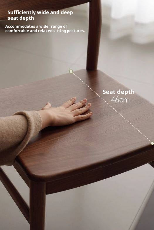 Set 4 Pcs Black, Walnut, Ash, Oak, Beech, Sandalwood Solid Wood Dining Chair