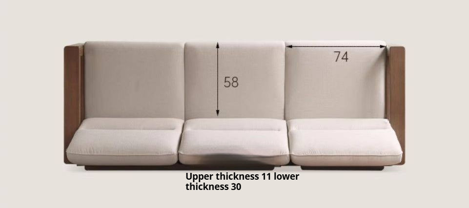 Sandalwood Solid Wood Fabric Sofa
