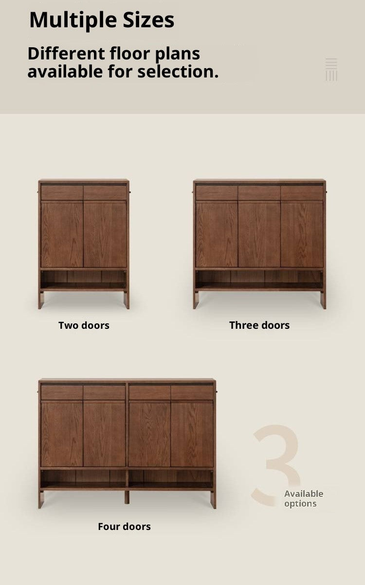 Oak Solid Wood Capacity Shoe Cabinet