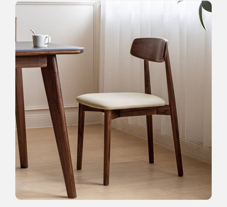 Set 4 pcs Black Walnut, Sandalwood Solid Wood Dining Chair