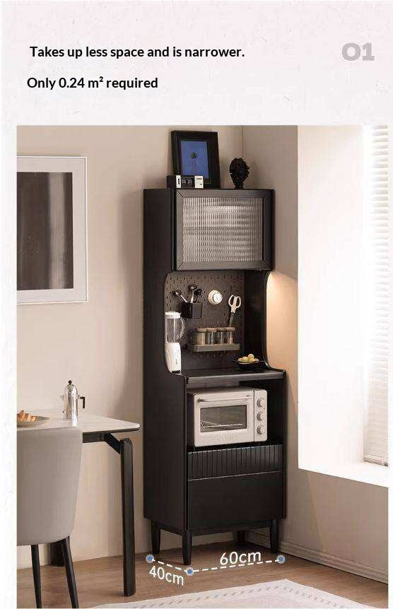 Solid RubberWood Minimalist Style Sideboard with Storage Cabinet