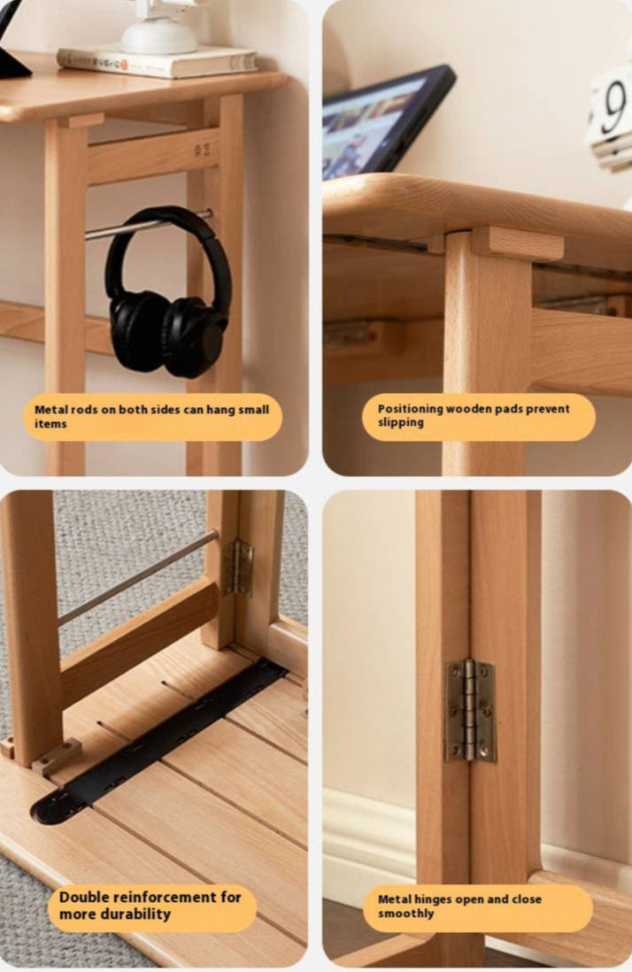 Beech Solid Wood Folding Study Table