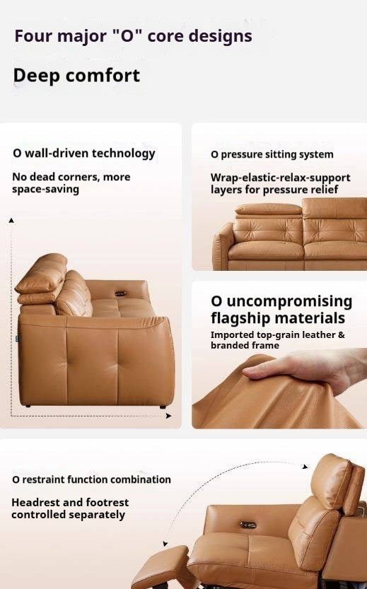Leather Electric Luxury High Backrest Sofa