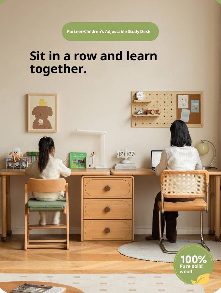 Beech Solid Wood Сhildren's Double Desk