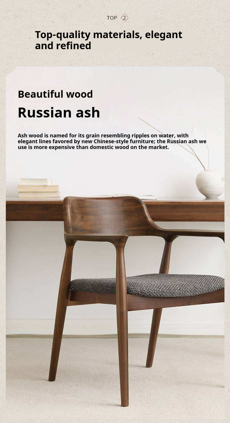 Ash Solid Wood Makeup Chair Dining Chair