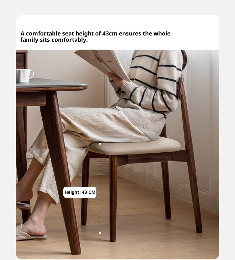 Set 4 pcs Black Walnut, Sandalwood Solid Wood Dining Chair