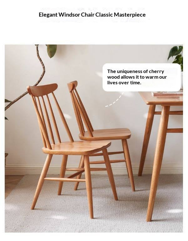 Set 4 pcs Cherry Solid Wood Modern Minimalist Nordic Style Backrest Chair