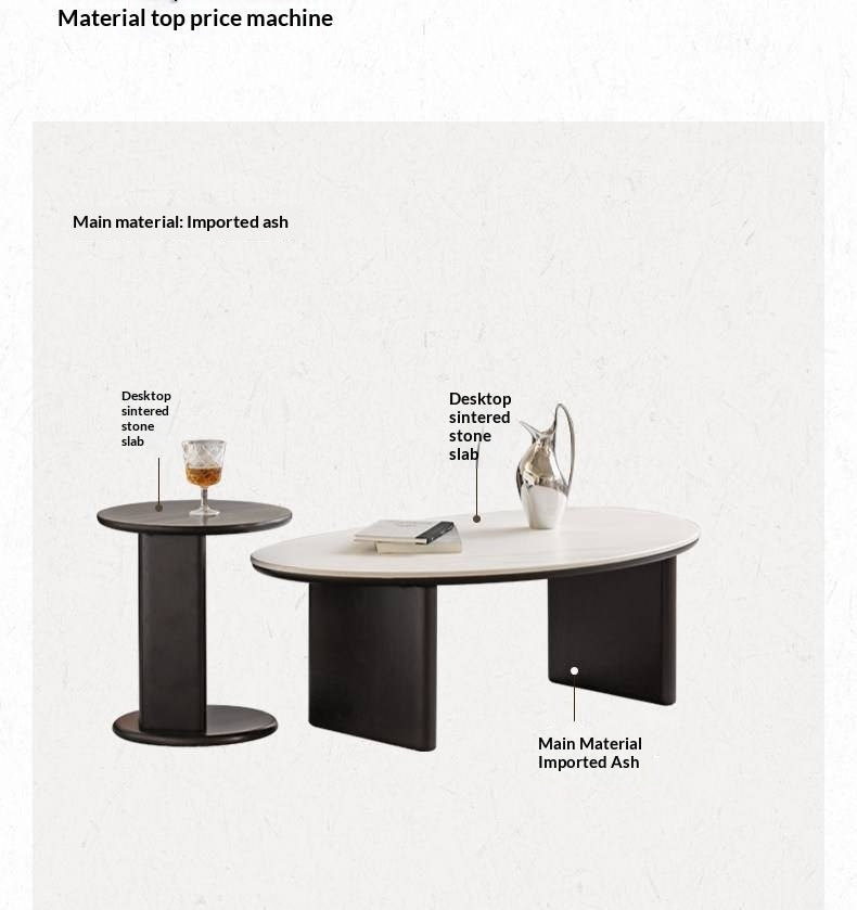 Ash Solid Wood Nordic Aesthetic Top Slab Coffee Table