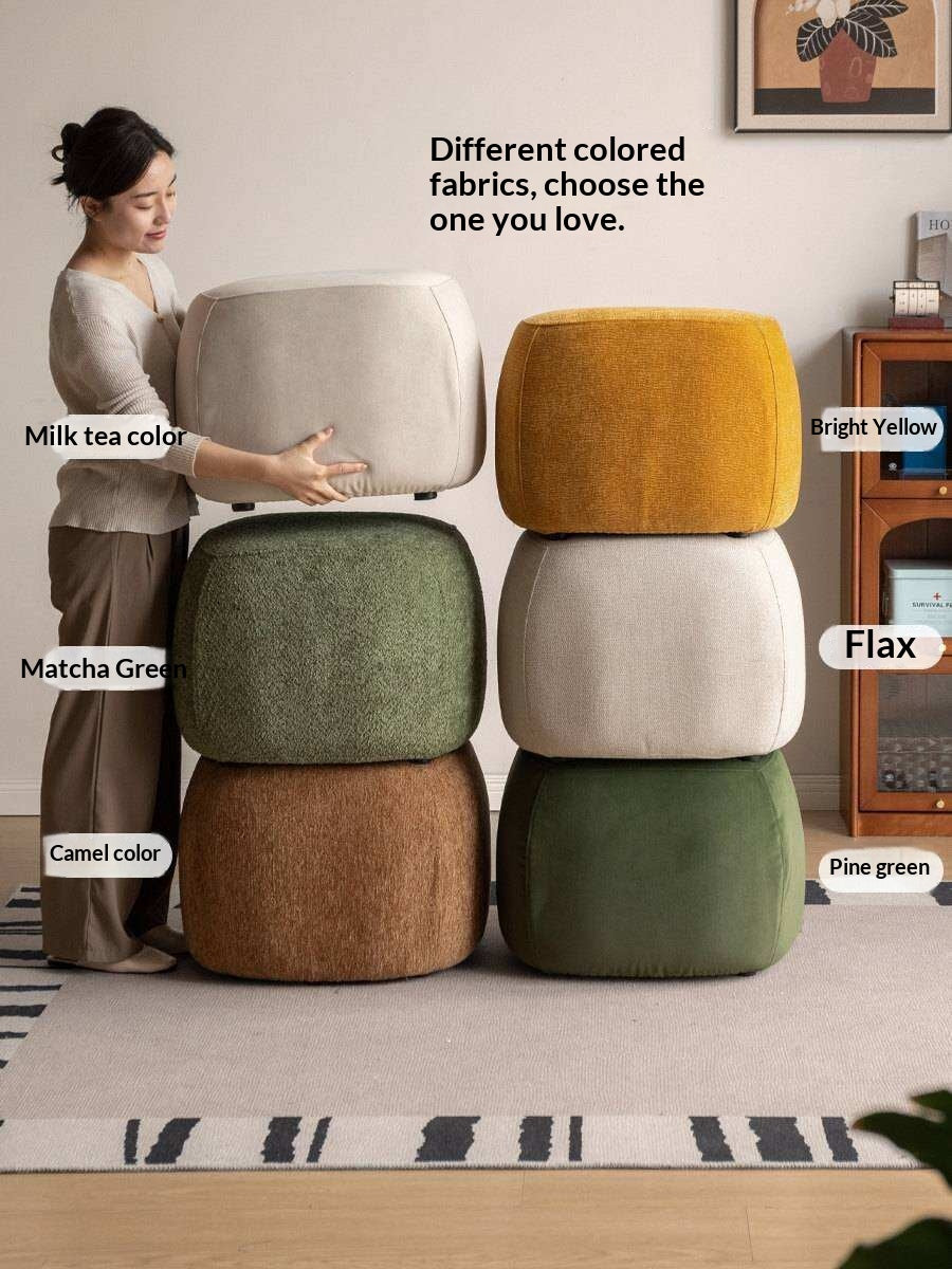 Modern fabric pouf, sofa stool and footrest