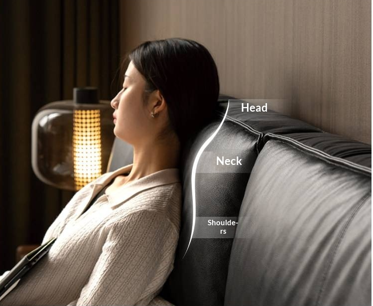 Genuine Leather Upholstered Bed — Black Large Bed, Italian Light Luxury Design