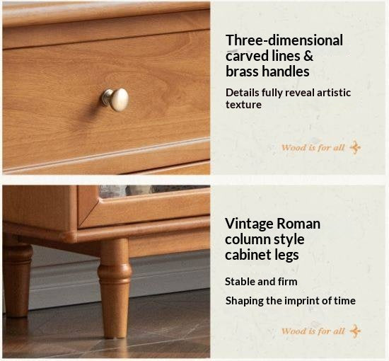 Birch Solid Wood French Country TV Console with Turned Legs