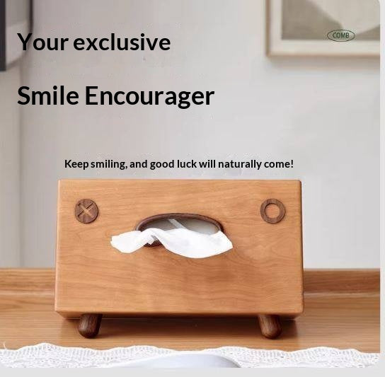 Cherry Solid Wood Tissue Box with Clean Minimal Design