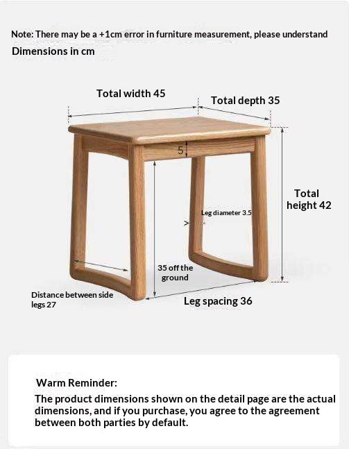 Ash, Oak Solid Wood Modern and Simple Style Tea Stool