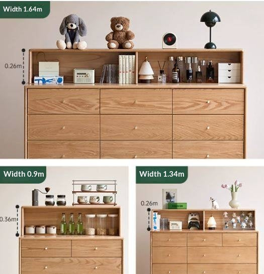 Oak Solid Wood Desktop Storage Rack Hutch Top Organizer