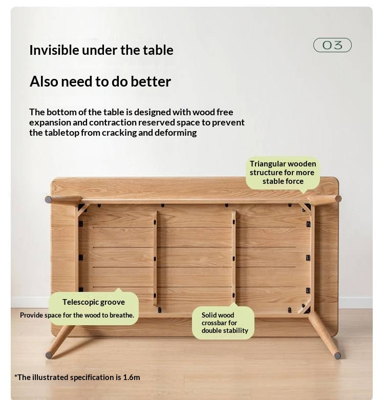 Oak Solid Wood Modern Dining Table