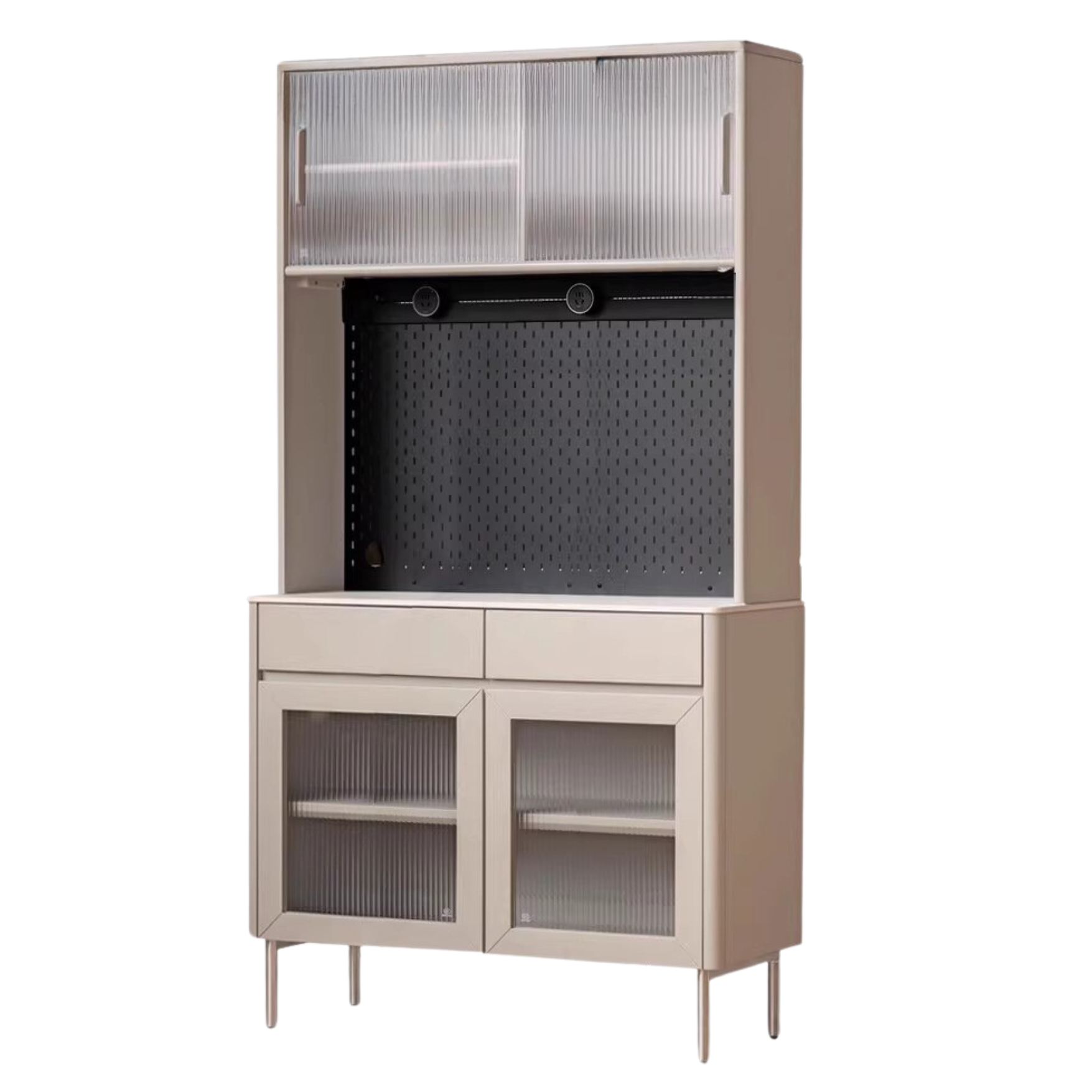 Poplar Solid Wood High Sideboard Household Storage,