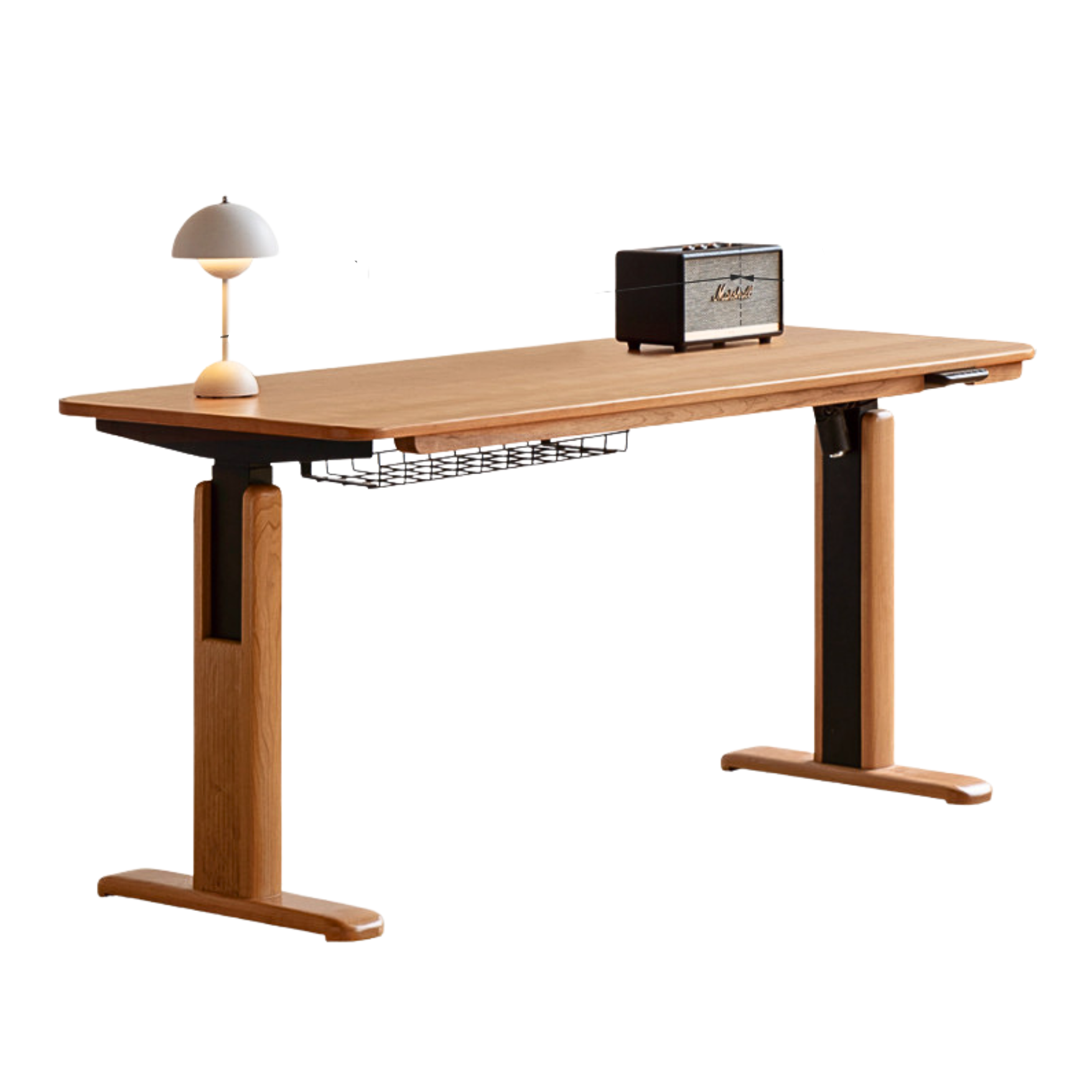 Cherry Wood  Electric Elevating Desk-