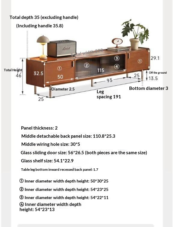 Poplar Solid Wood Retro High Locker TV Cabinet.