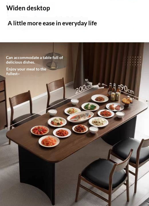 Solid Longan Hardwood Dining Table Italian Light Luxury