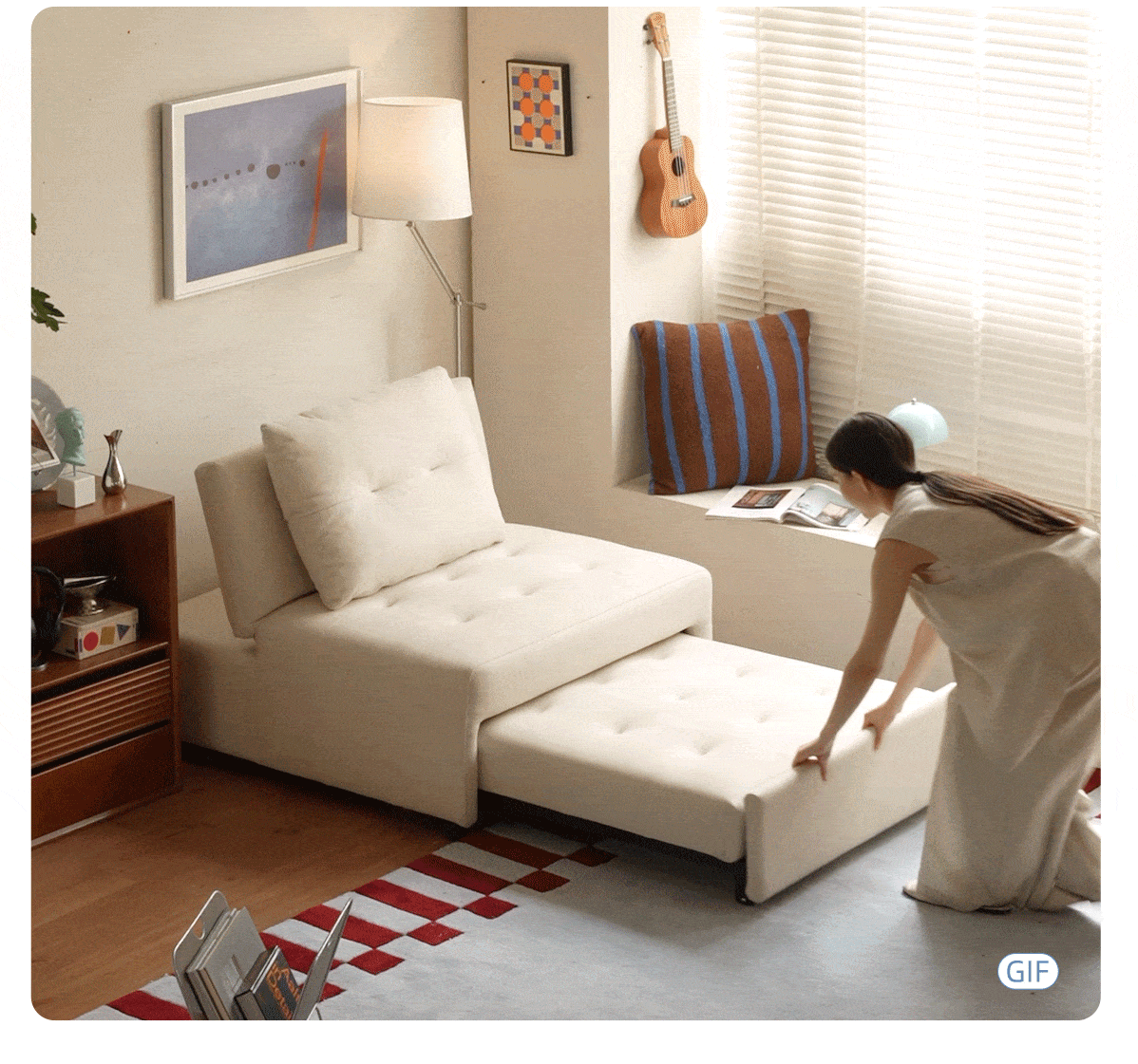 3-in-1 Convertible Sleeper Chair with Adjustable Backrest