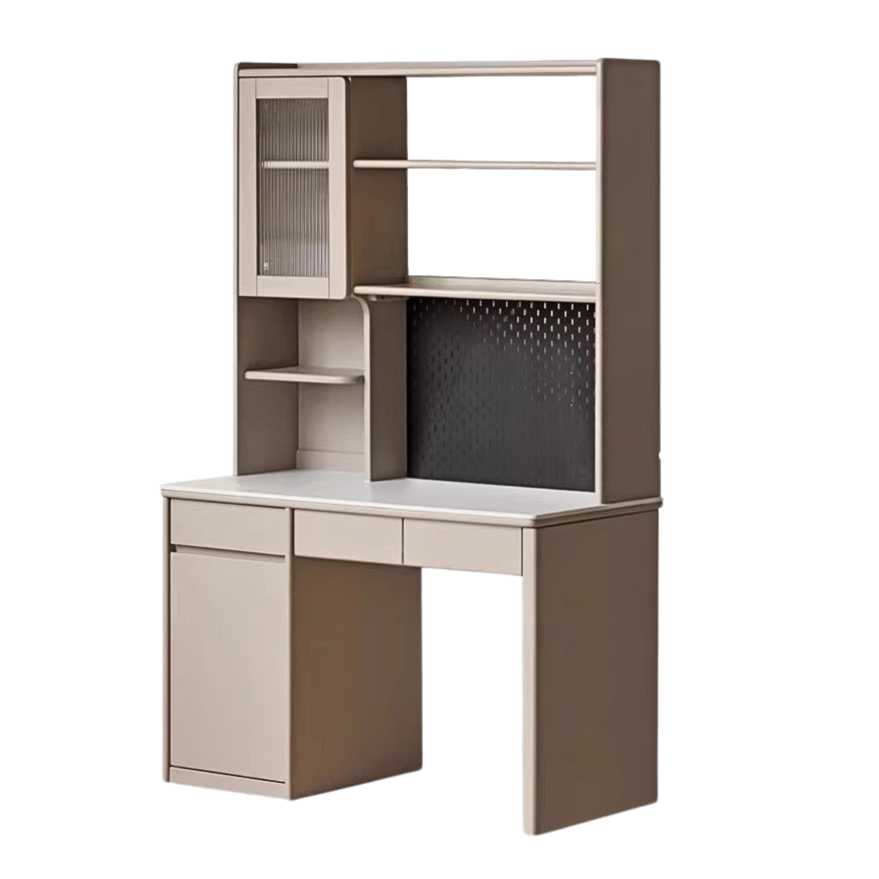 Poplar Solid wood Slate desk bookshelf integrated-