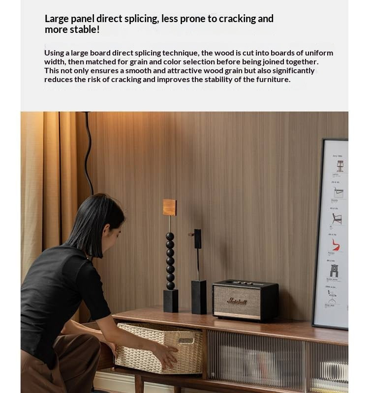 Oak Solid Wood Modern Simple Floor TV Cabinet.