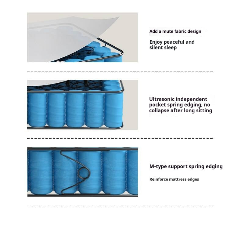 Zero Glue Certified Thick Mattress, Home Use Spring Mattress, Latex Soft Mattress, Bedroom Jute Mattress, Model Pro 23 cm