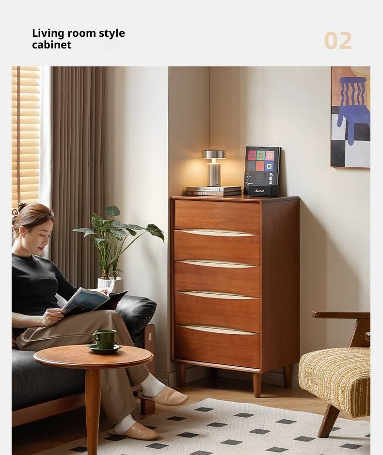 Poplar Solid Wood Vintage Style Side Cabinet.