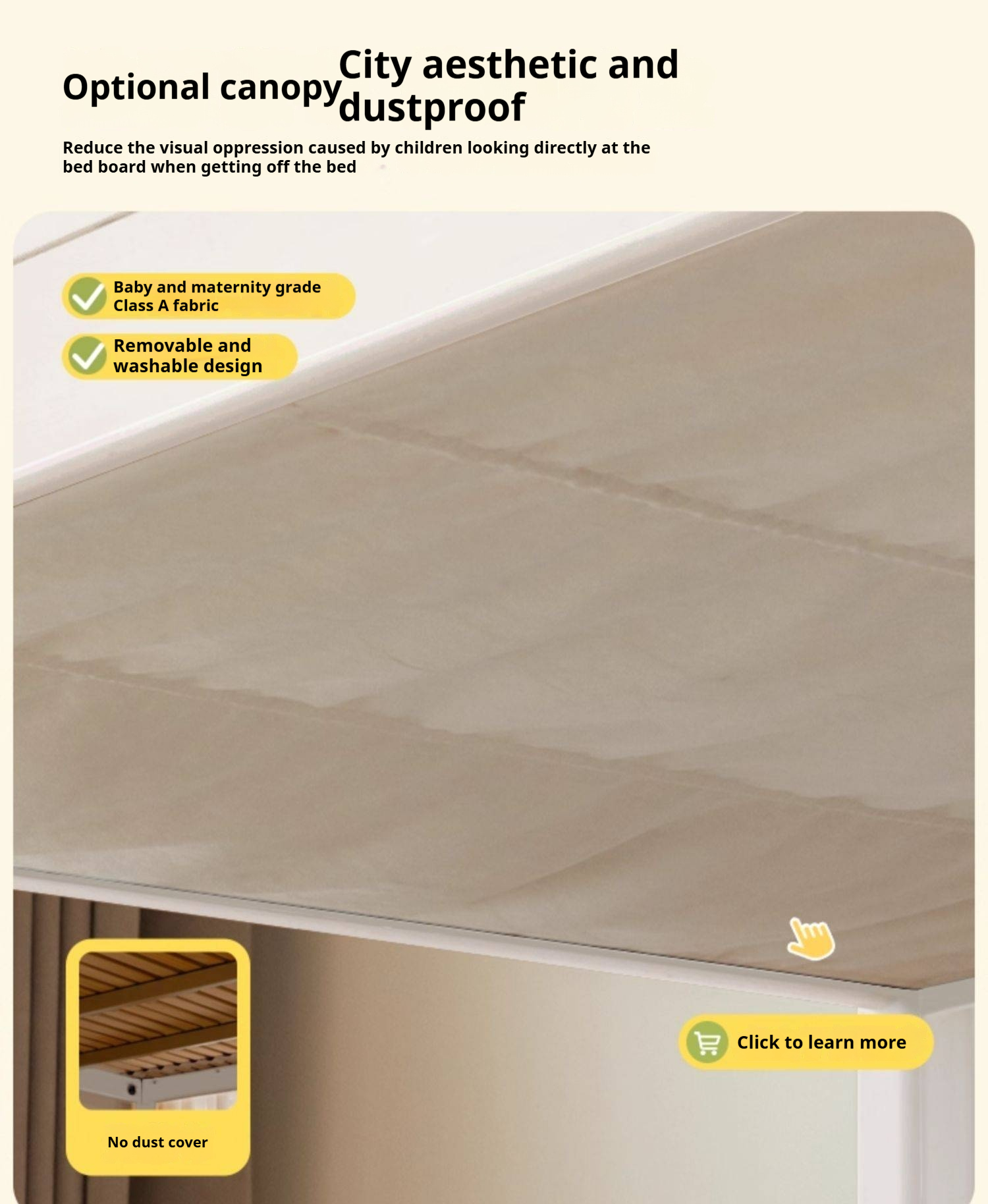 Rubberwood Solid Wood Children's Princess Storage Bunk Bed