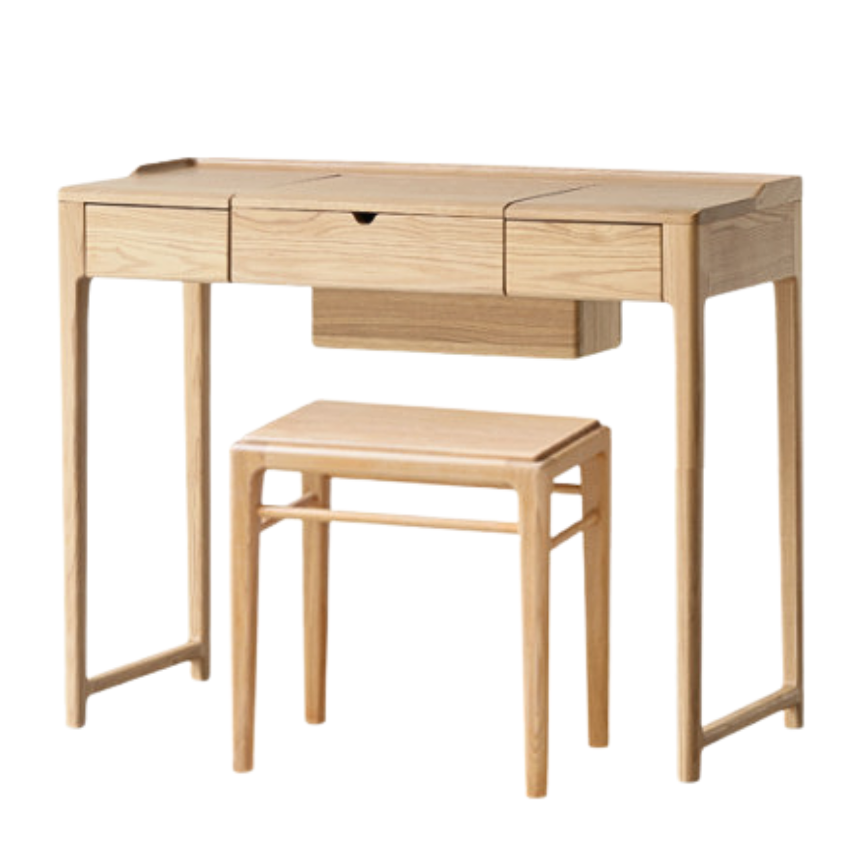 Ash solid wood small flip dressing table: