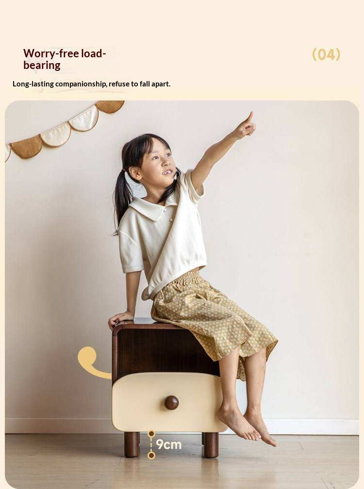 Solid Rubberwood Solid Wood Modern Children's Nightstand