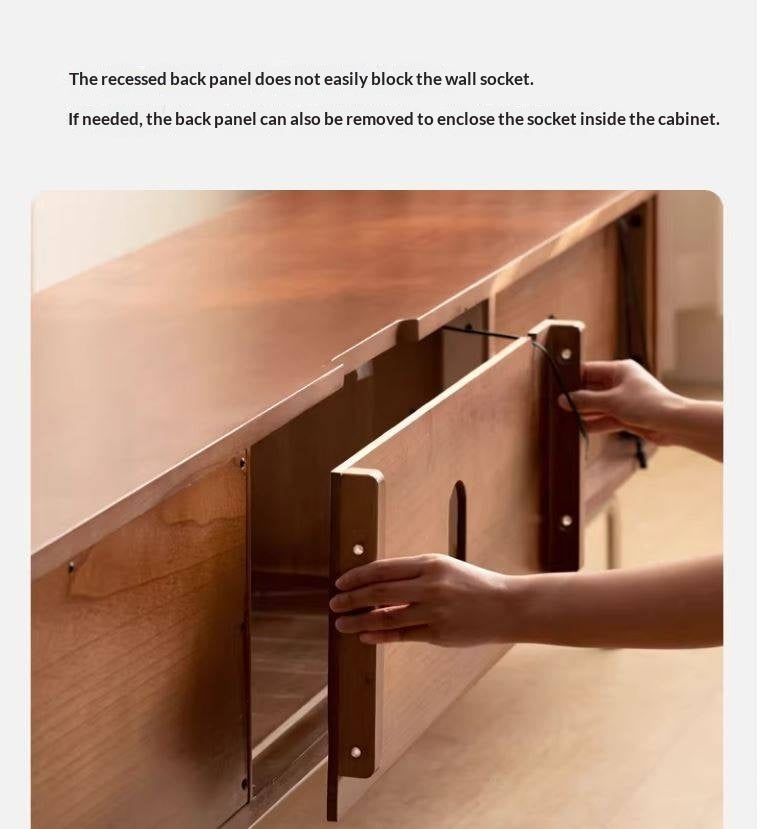 Tulipwood Solid Wood Light French TV Cabinet Sliding Door.