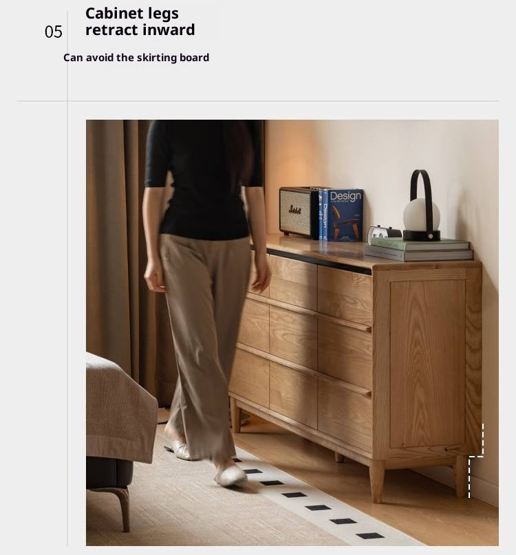 Ash Solid Wood Modern Drawer Cabinet