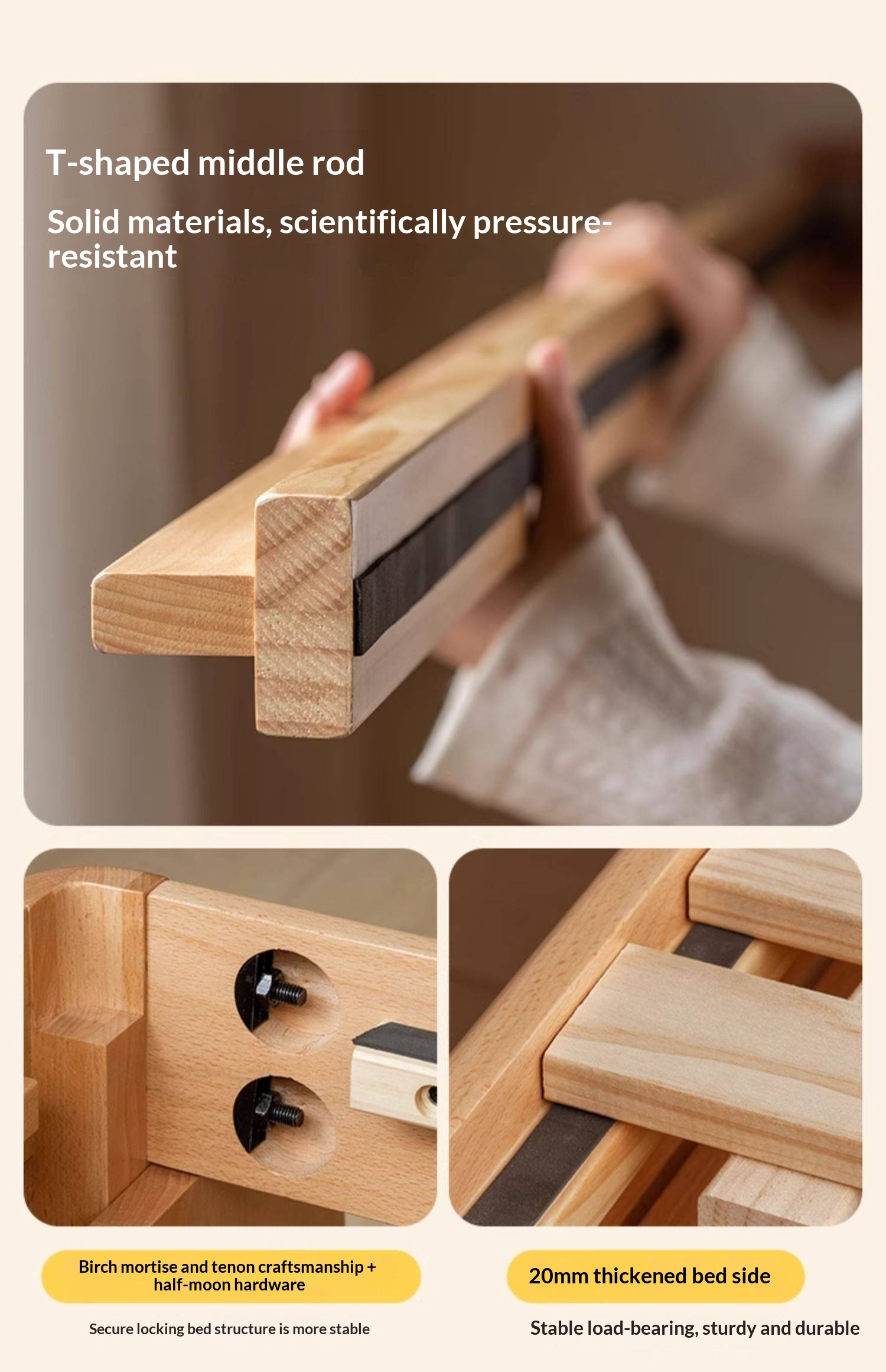 Beech Solid Wood Children's Night Light Storage Loft Bed