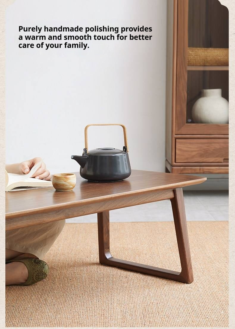 Black Walnut, Ash Solid Wood Low Small Coffee Table