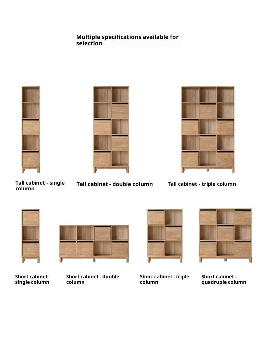 Ash Solid Wood Modern Grid Bookcase