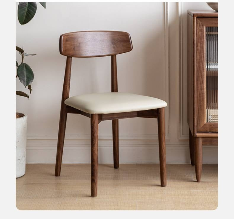 Set 4 pcs Black Walnut, Sandalwood Solid Wood Dining Chair