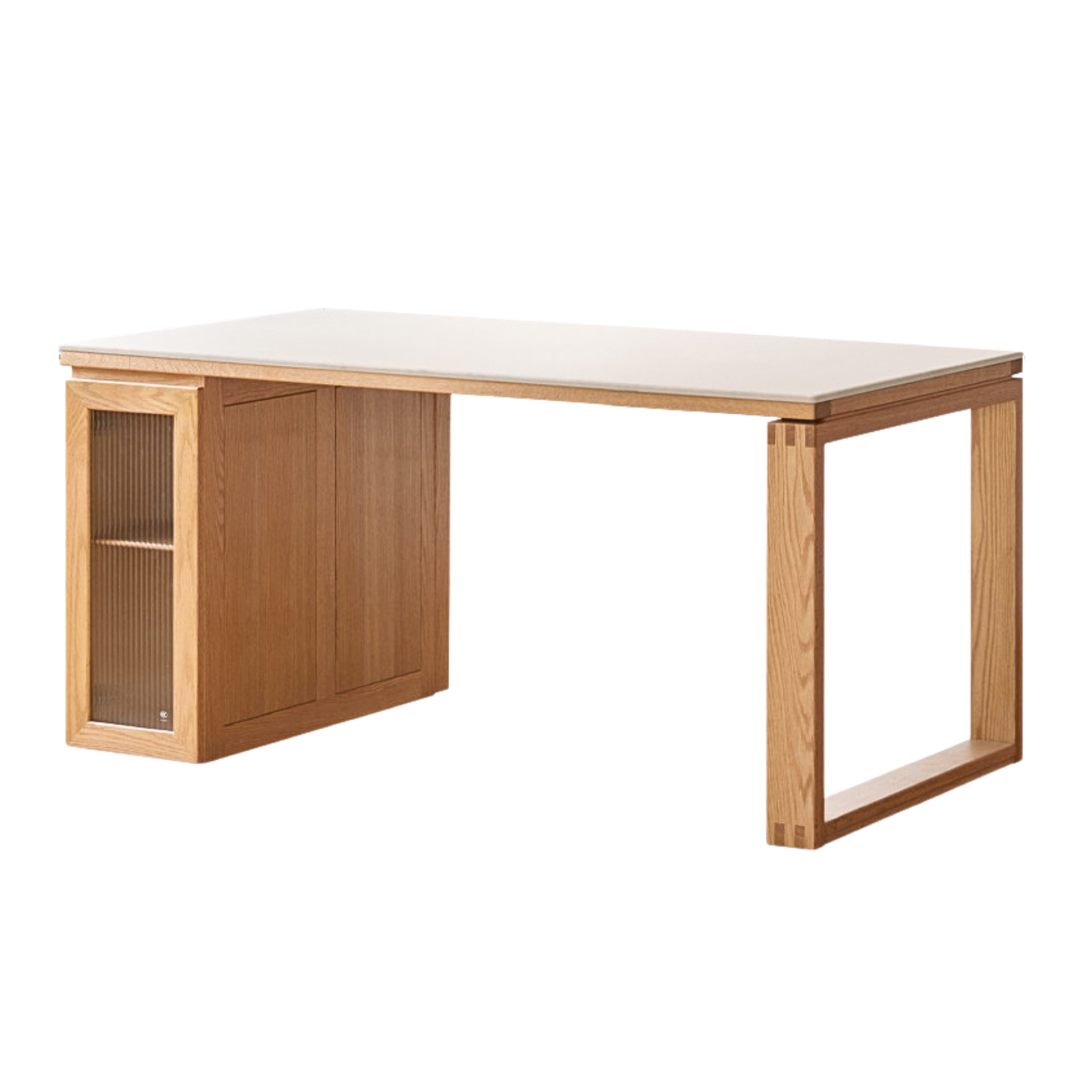 Oak Solid wood slate dining table and storage cabinet integrated ,