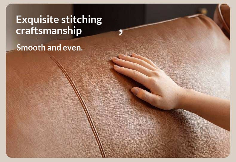 Cherry Wood Contemporary Casual Sofa Genuine Leather, Fabric
