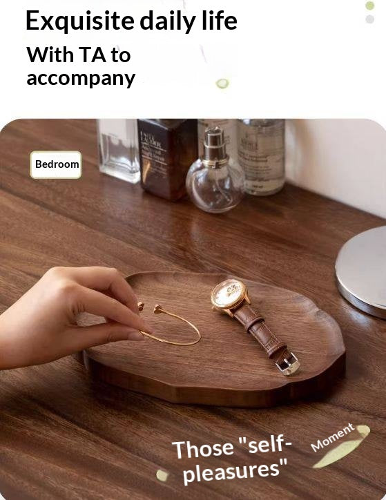 Black Walnut, Cherry Solid Wood Tray Storage Plate