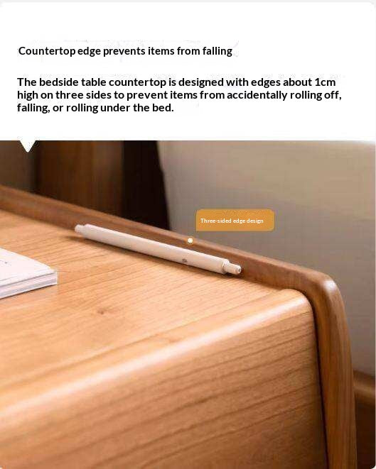 Cherry Wood Waves Nightstand.