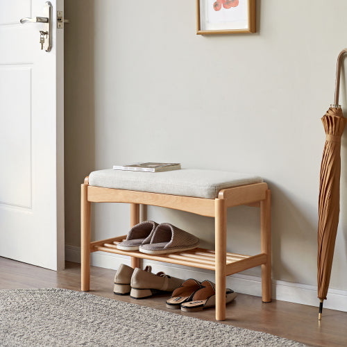 Beech Solid Wood Shoe Storage Bench