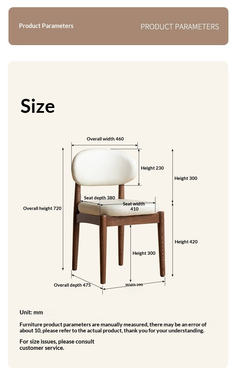 Black Walnut, Ash Solid Wood Modern White Soft Makeup Chair