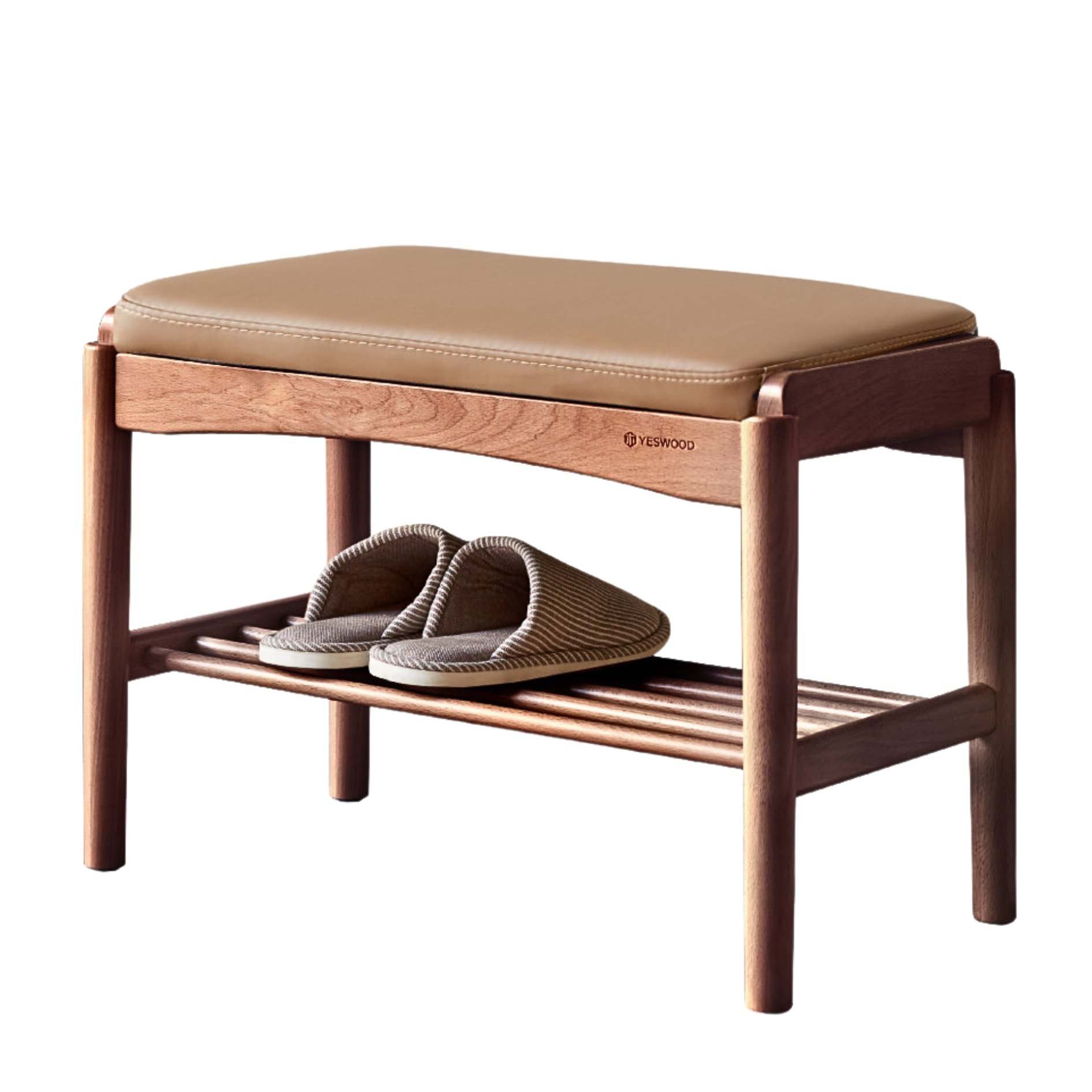 Beech, Cherry, Back walnut, Oak solid wood Shoe Storage Bench: