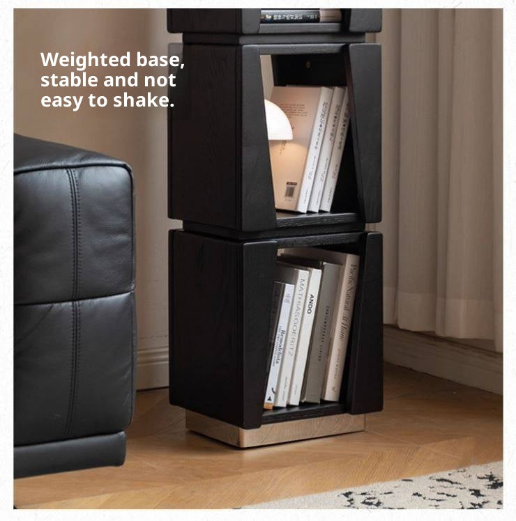 Oak Solid Wood Narrow Bauhaus Style Bookshelf